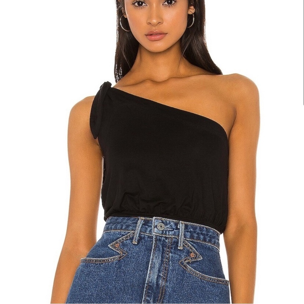 Free people black one shoulder top Size M